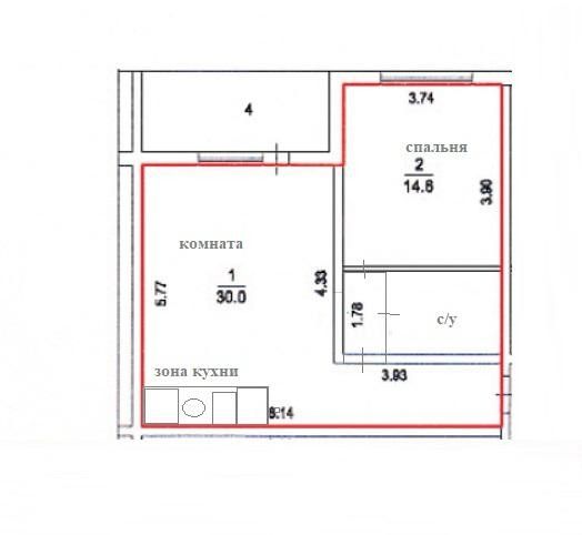 Сдаётся 2-комнатная квартира, 53 м²