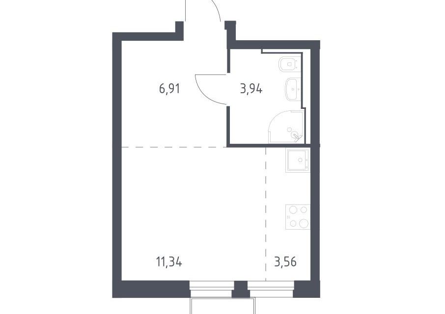 Продаётся студия, 25.75 м²