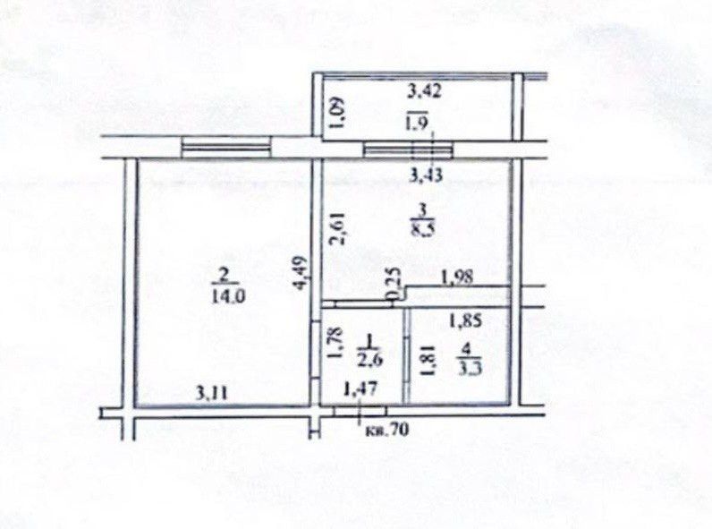 Продаётся 1-комнатная квартира, 28.4 м²