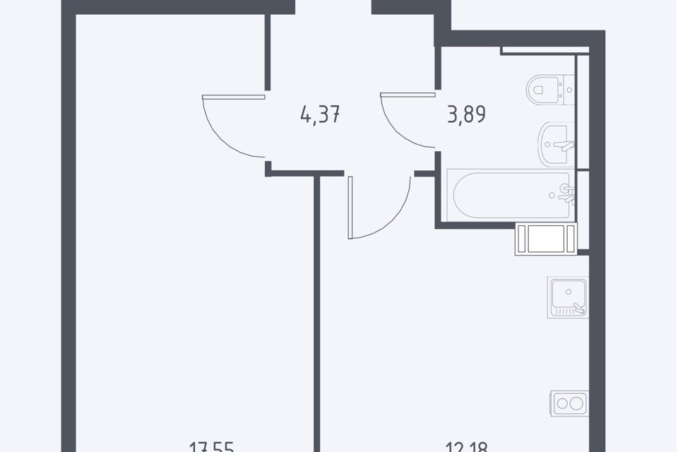 Продаётся 1-комнатная квартира, 37.3 м²