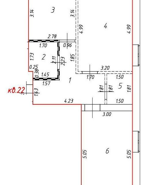 Продаётся 2-комнатная квартира, 54.9 м²