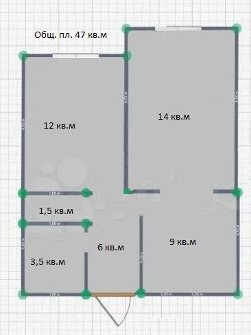 Продаётся 2-комнатная квартира, 47.1 м²