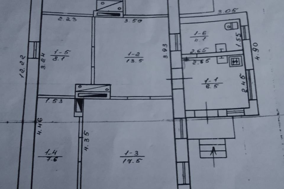 Продаётся 1-этажный дом, 65 м²