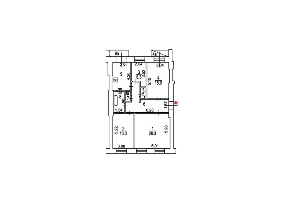 Продаётся 4-комнатная квартира, 98 м²