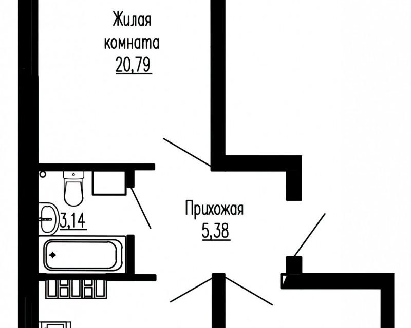 Продаётся 2-комнатная квартира, 51.2 м²