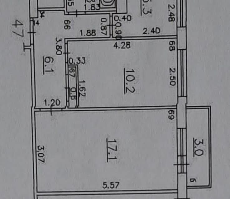 Продаётся 2-комнатная квартира, 42.2 м²