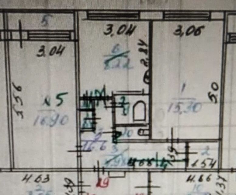 Продаётся 2-комнатная квартира, 56.2 м²