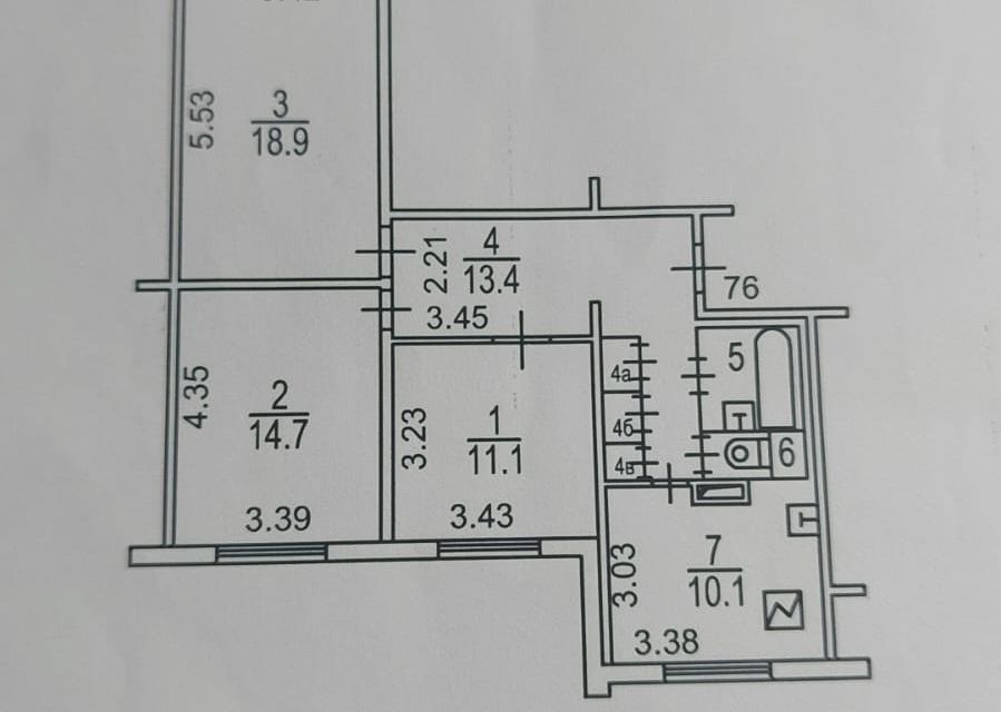 Продаётся 3-комнатная квартира, 74 м²