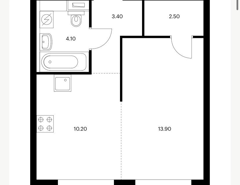 Продаётся 1-комнатная квартира, 34.1 м²