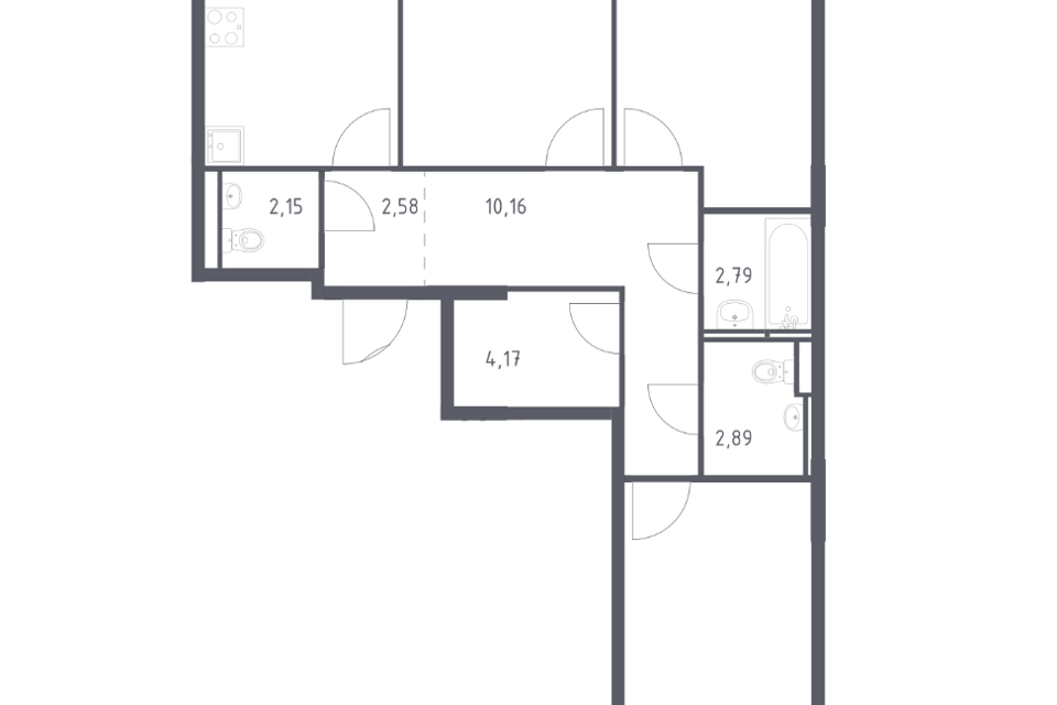 Продаётся 3-комнатная квартира, 78.55 м²