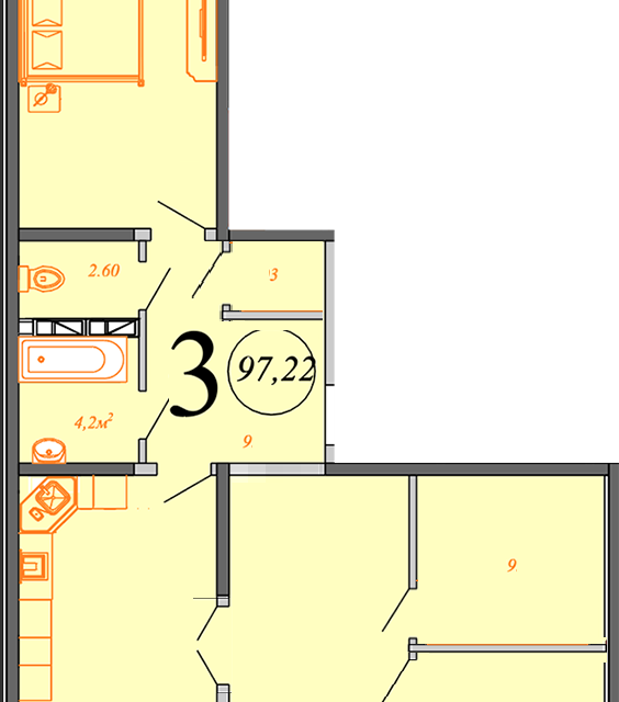 Продаётся 4-комнатная квартира, 100 м²
