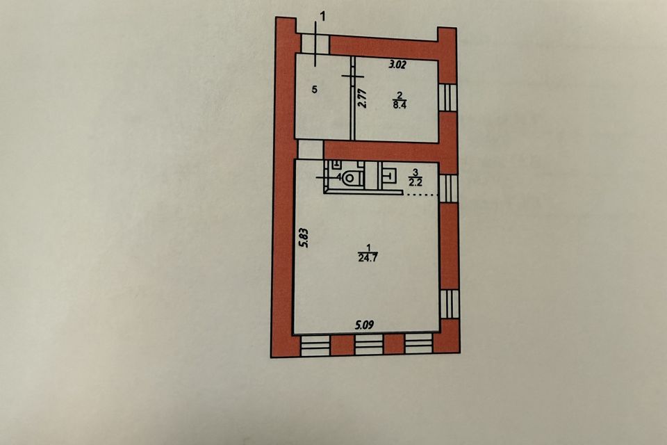 Продаётся 2-комнатная квартира, 42 м²