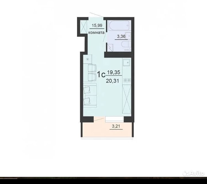 Продаётся студия, 19.88 м²