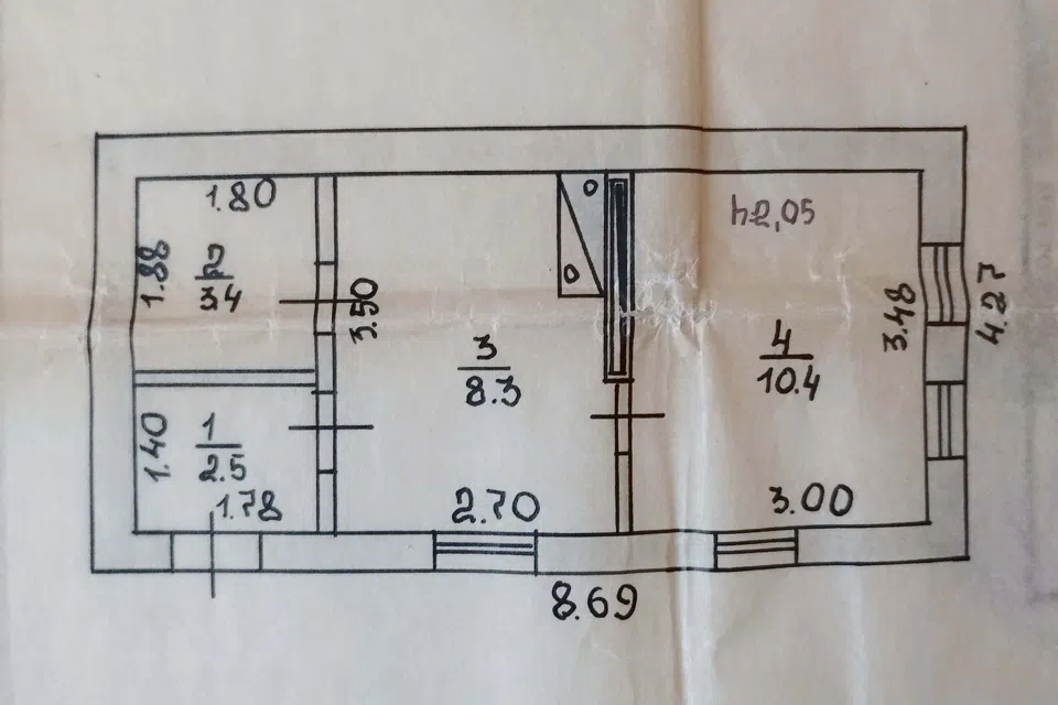 Продаётся 1-этажный дом, 24.6 м²