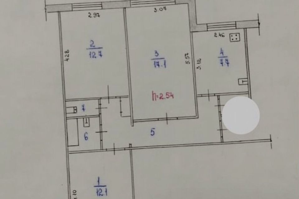 Продаётся 3-комнатная квартира, 64.8 м²