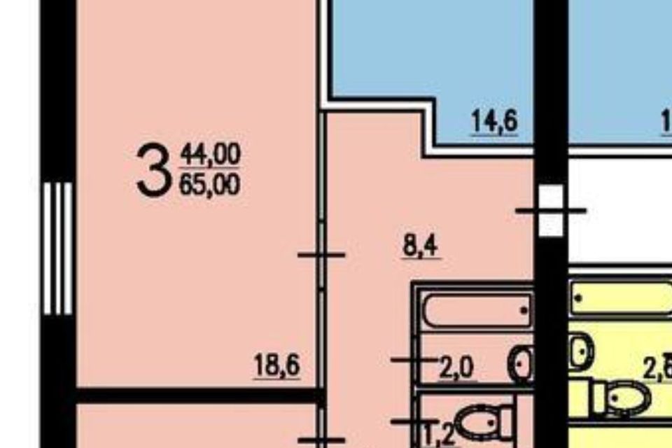 Продаётся 3-комнатная квартира, 65 м²