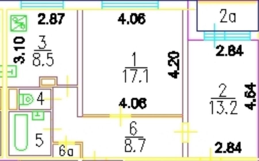 Продаётся 2-комнатная квартира, 52.1 м²