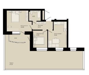 Продаётся 2-комнатная квартира, 50.1 м²
