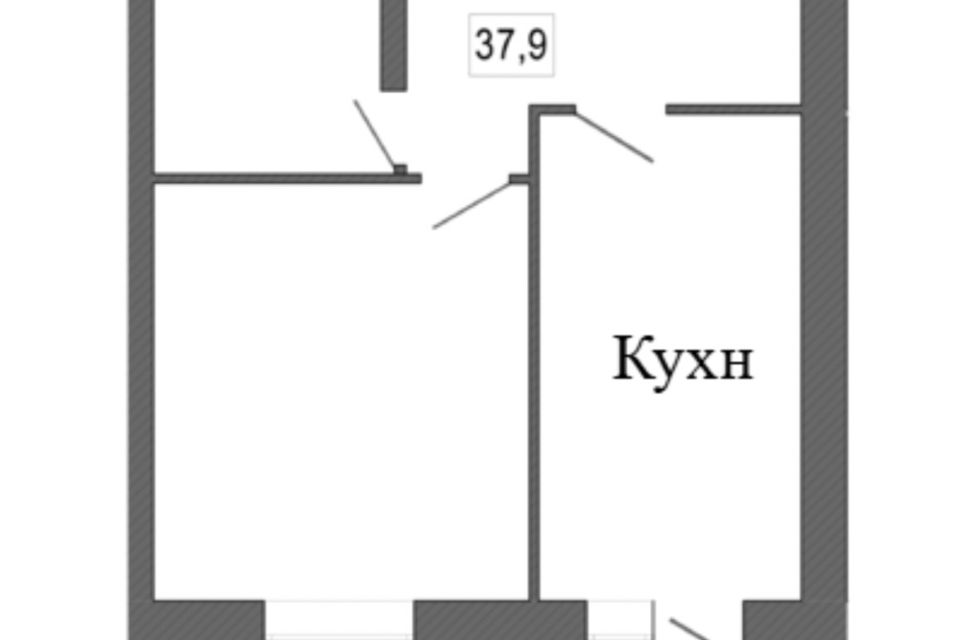 Продаётся 1-комнатная квартира, 37.9 м²