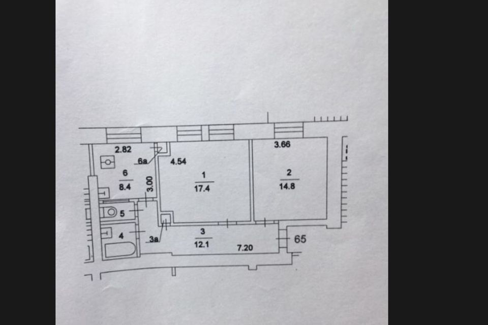 Продаётся 2-комнатная квартира, 57.6 м²