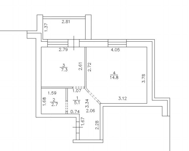 Продаётся 1-комнатная квартира, 29.9 м²