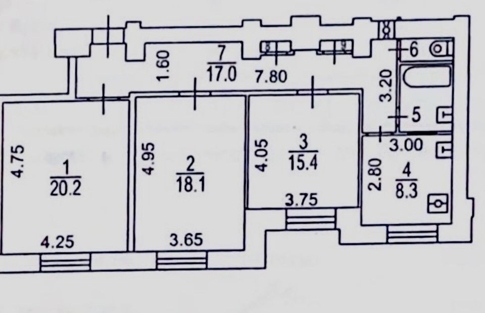 Продаётся 3-комнатная квартира, 85.5 м²