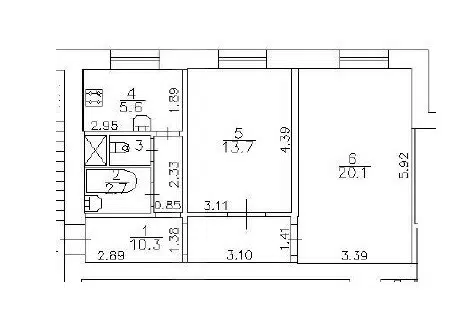 Продаётся 2-комнатная квартира, 53.5 м²