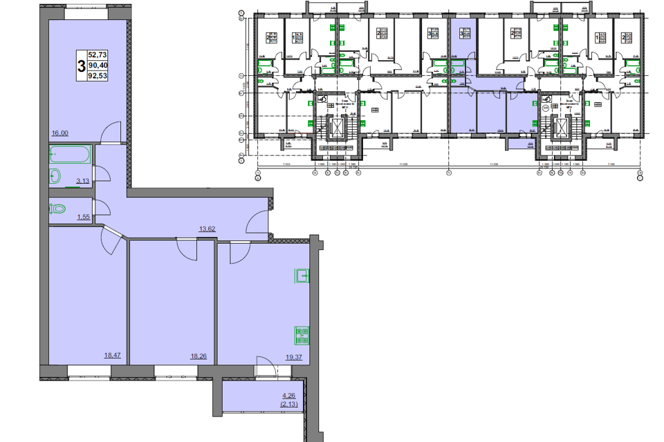 Продаётся 3-комнатная квартира, 92.84 м²