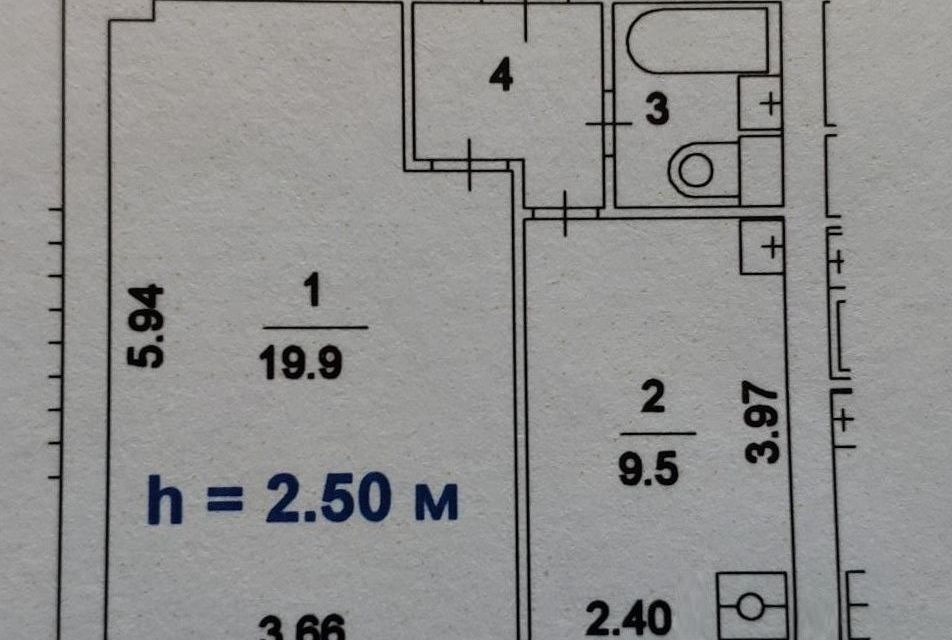 Продаётся 1-комнатная квартира, 34.9 м²