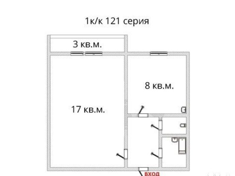 Однокомнатная челябинск. Планировка 121 серии 1 комнатной квартиры. Однушка 121 серия планировка. 121 Серия планировка с размерами. Планировка квартир 121 серии в Челябинске.