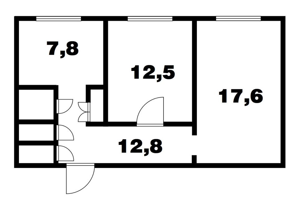 Продаётся 2-комнатная квартира, 50.7 м²