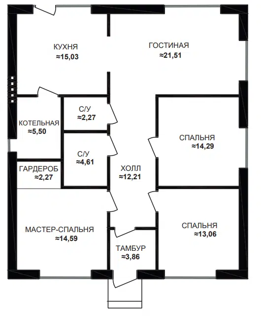 Продаётся 1-этажный дом, 109 м²