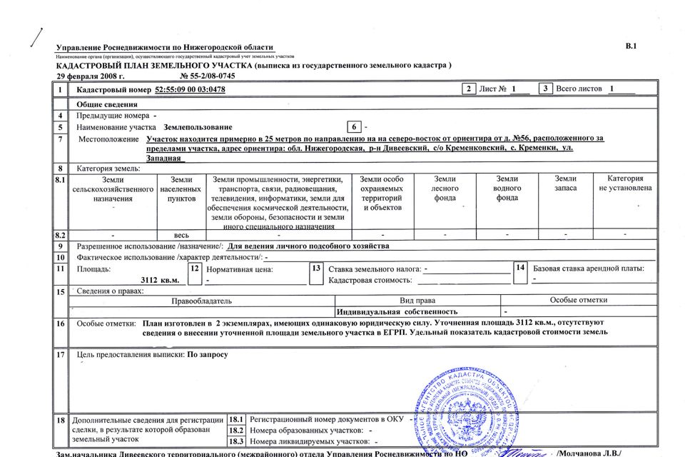 Кадастровая карта кременки дивеевский район