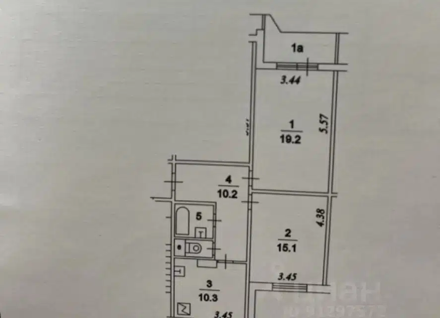 Продаётся 2-комнатная квартира, 59 м²