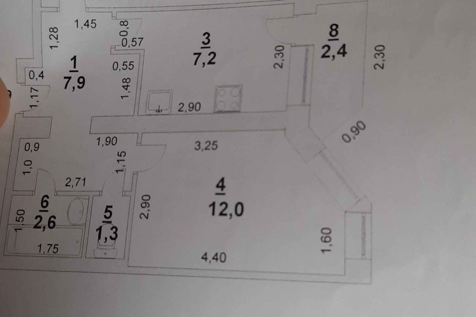 Продаётся 2-комнатная квартира, 54 м²