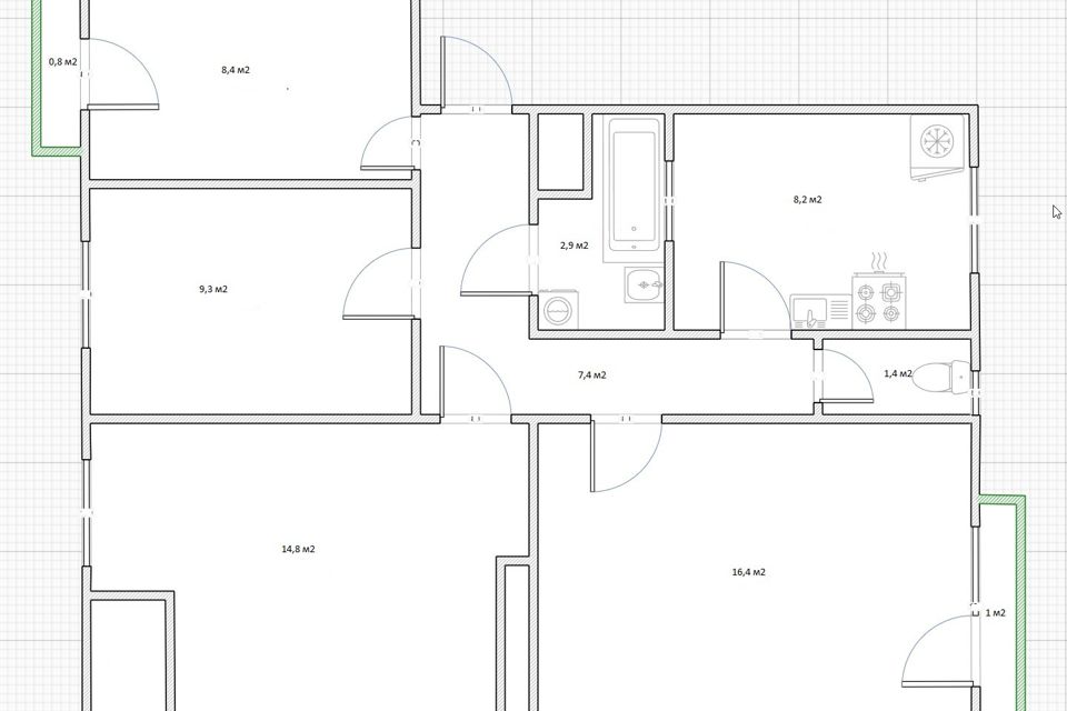 Продаётся 4-комнатная квартира, 68.8 м²