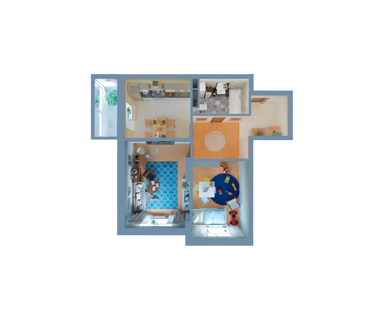 Продаётся 2-комнатная квартира, 60.6 м²