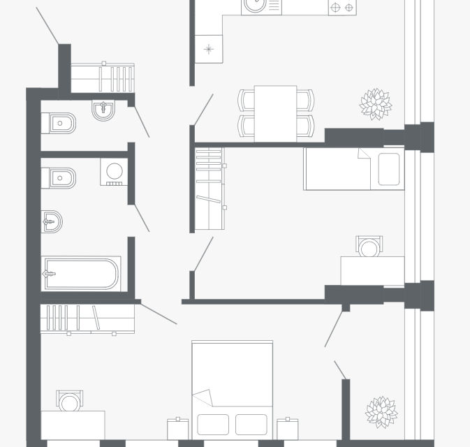 Продаётся 2-комнатная квартира, 66.6 м²