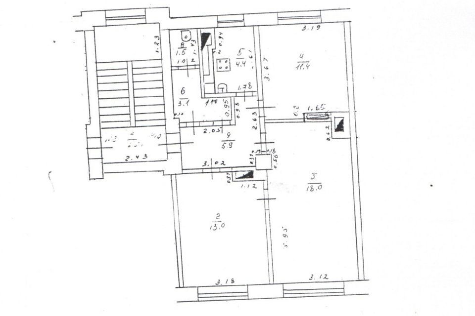 Продаётся 3-комнатная квартира, 57.3 м²