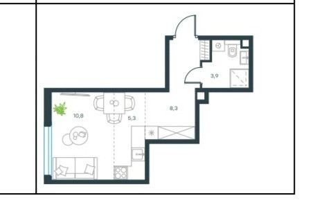 Продаётся студия, 28.3 м²