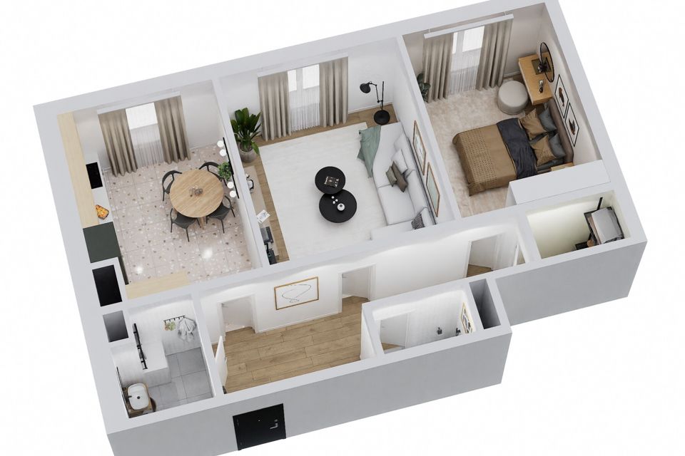 Продаётся 2-комнатная квартира, 58.6 м²
