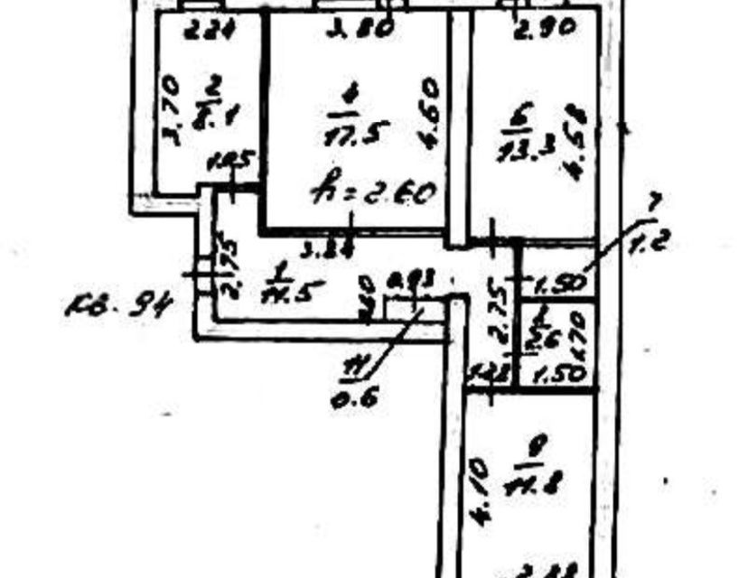 Продаётся 3-комнатная квартира, 66.6 м²