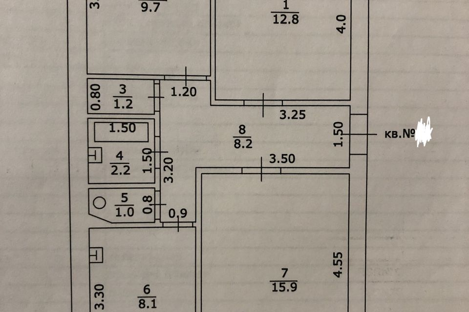 Продаётся 3-комнатная квартира, 62.9 м²