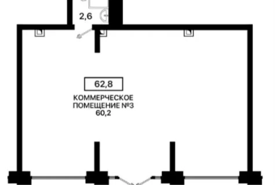 Продаётся помещение своб. назначения, 62.8 м²