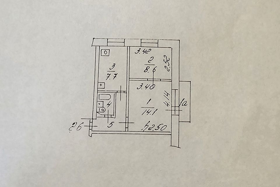 Продаётся 2-комнатная квартира, 37.6 м²