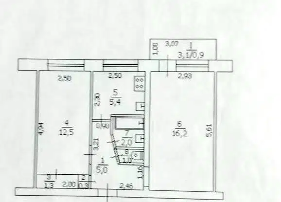 Продаётся 2-комнатная квартира, 45 м²