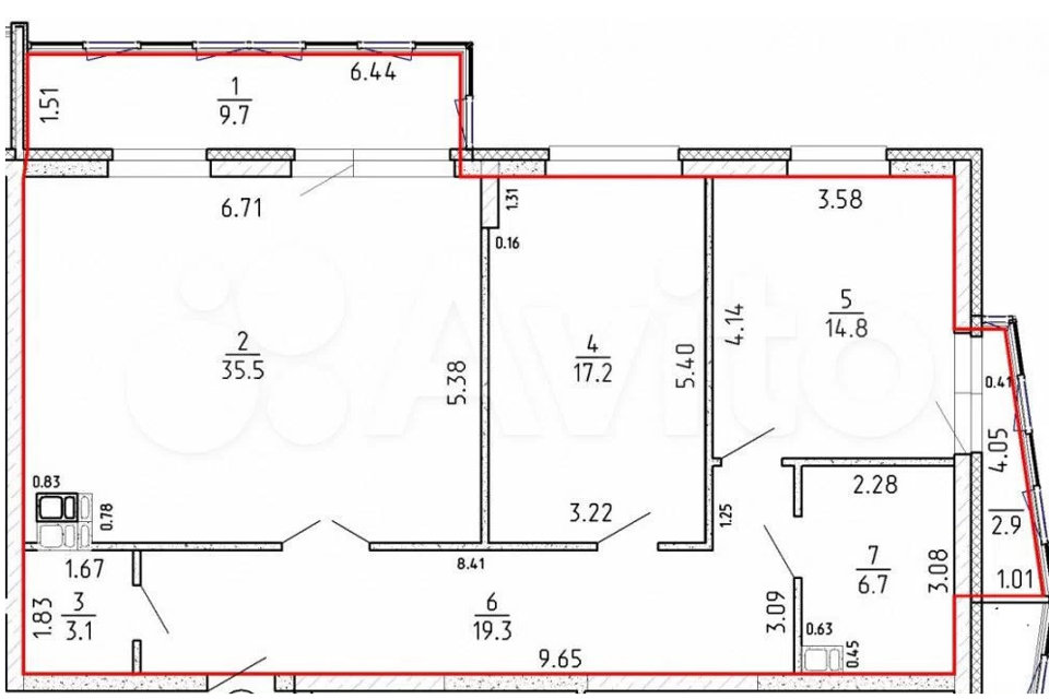 Продаётся 3-комнатная квартира, 109.2 м²