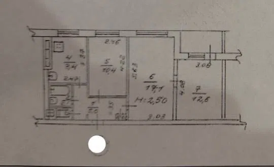Продаётся 3-комнатная квартира, 56.6 м²