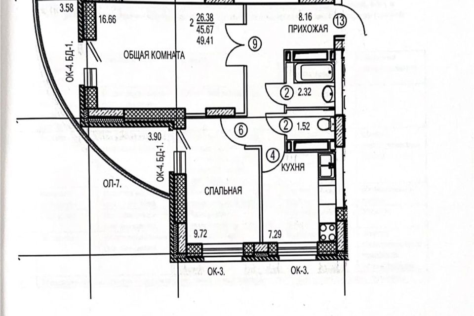 Сдаётся 2-комнатная квартира, 49 м²