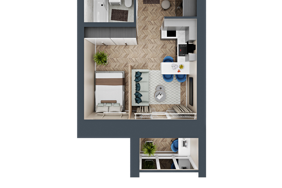 Продаётся 1-комнатная квартира, 32.6 м²